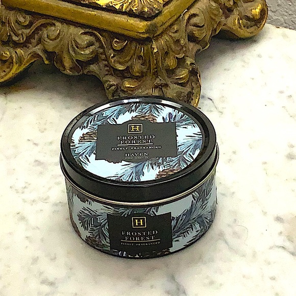 HAVEN STREET CANDLE FROSTED FORREST RICHLY SCENTED 1 WICK TIN WHITE SOY WAX 5 oz - Picture 3 of 4